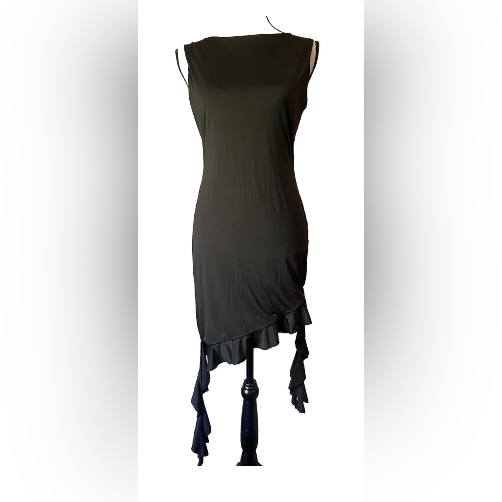 New Listing Thirty Thirty La Black Retro Asymmetrical Bodycon Unique Party Dress